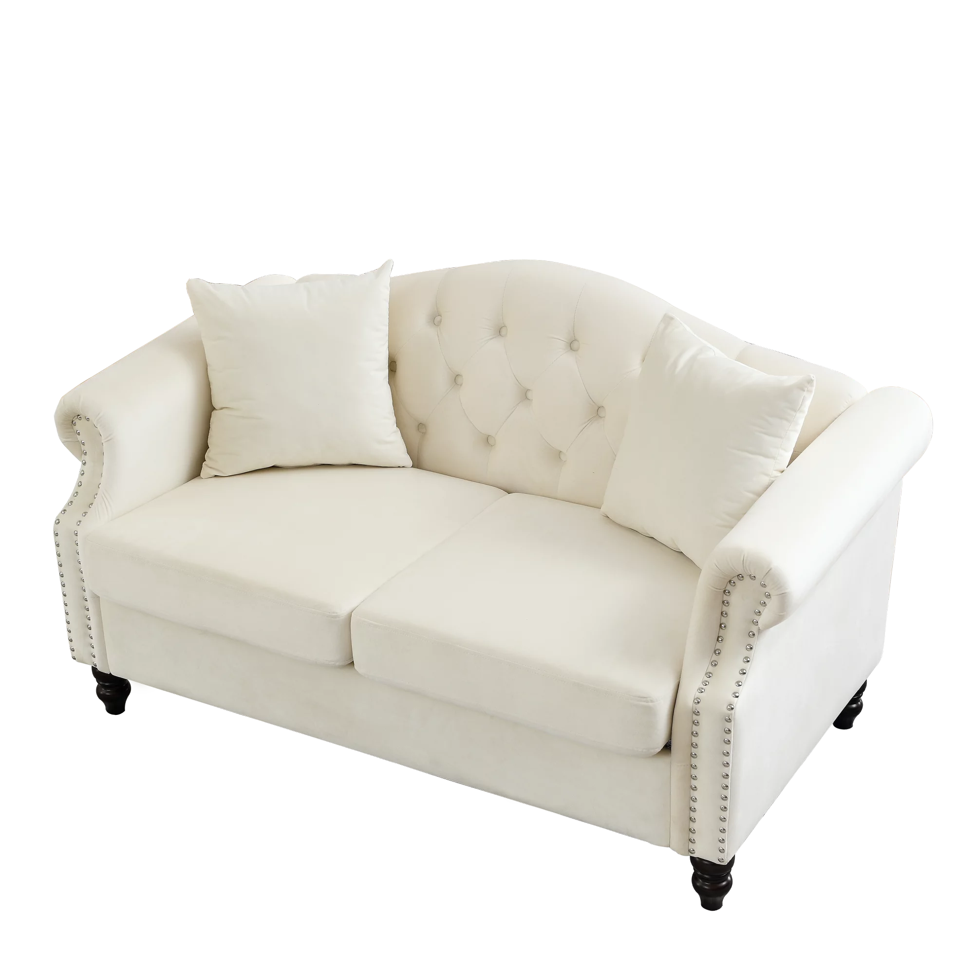 Grey Velvet 2 Seater Chesterfield Sofa G767352