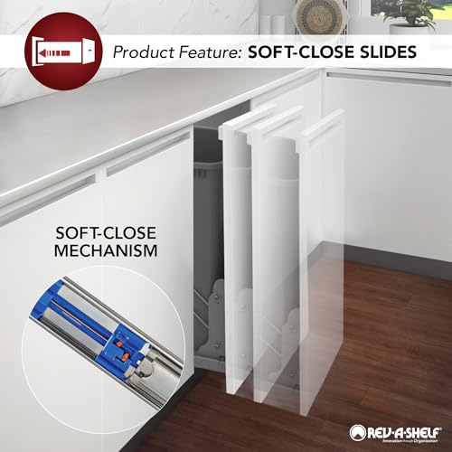 11 Inch Base Pullout Kitchen Cabinet Organizer with Stainless Steel Utensil Storage Bin Z316415