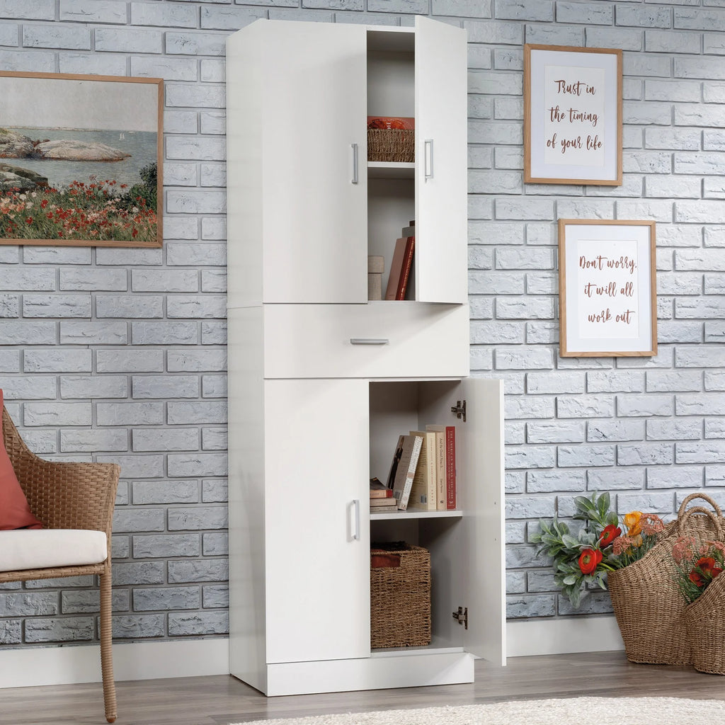 White Engineered Wood Storage Cabinet Z845244