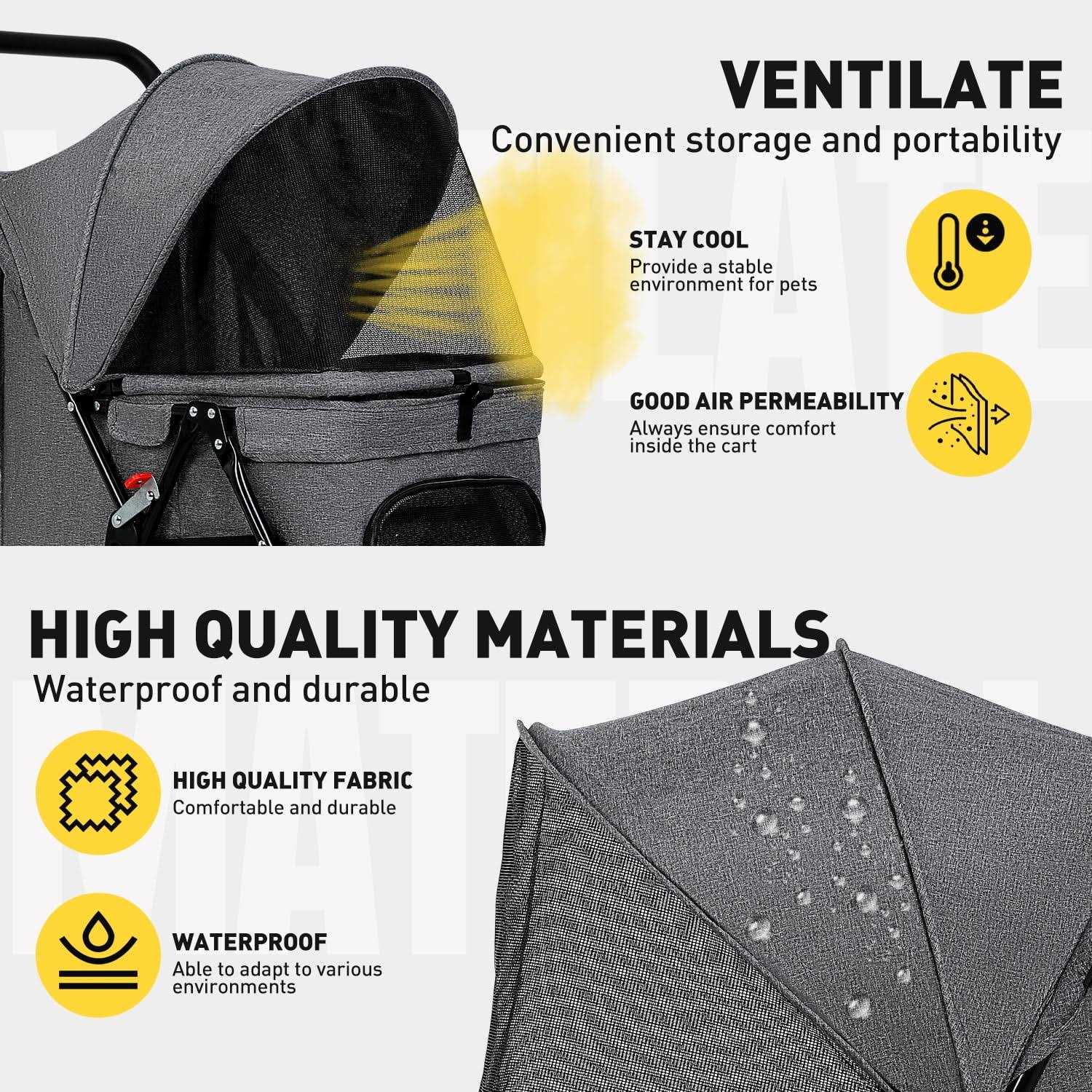 Pet Stroller Mesh Foldable Puppy Stroller F9920