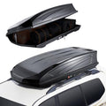 Black 22 Cubic Feet ABS Hard Shell Roof Box with Dual-Sided Opening L400