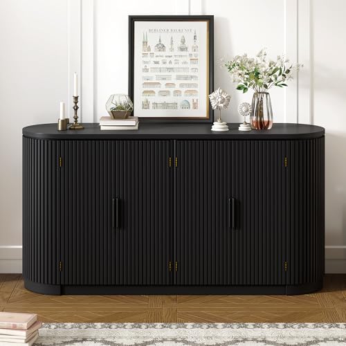 Beige Wooden Accent Storage Cabinet with 2 Doors and Adjustable Shelf J7400