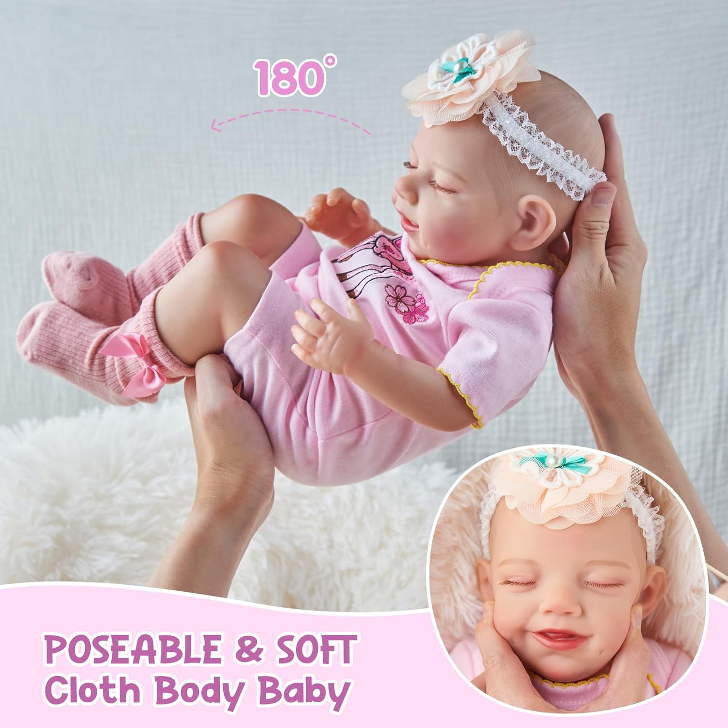 20 Inch Cloth Body Reborn Baby Doll G302262