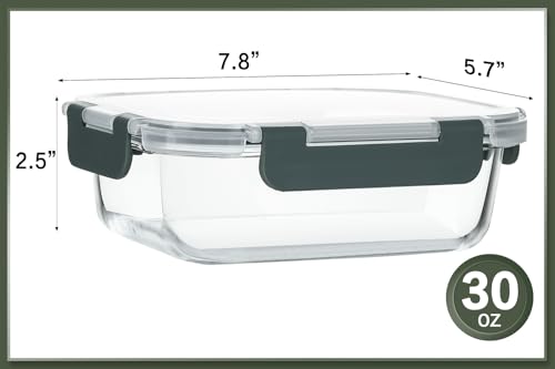 10 Packs 30 oz Glass Meal Prep Containers with Lids S388