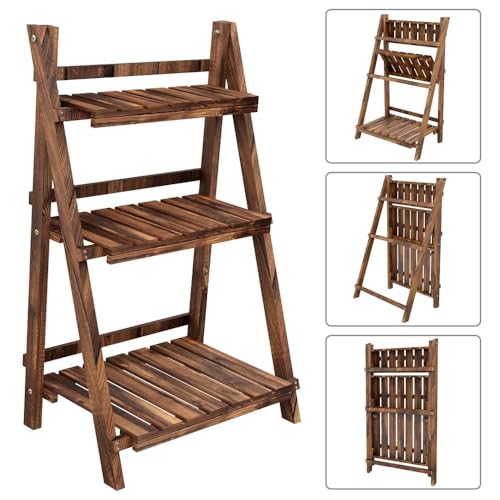 3-Tier Wooden Folding Plant Stand T181