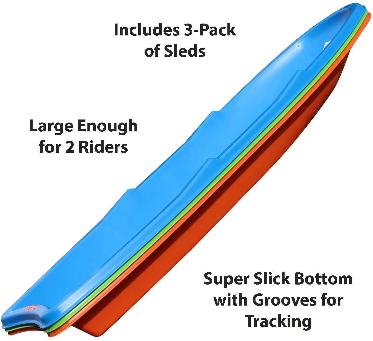 3-Pack Snow Sleds Blue Green Orange J3859