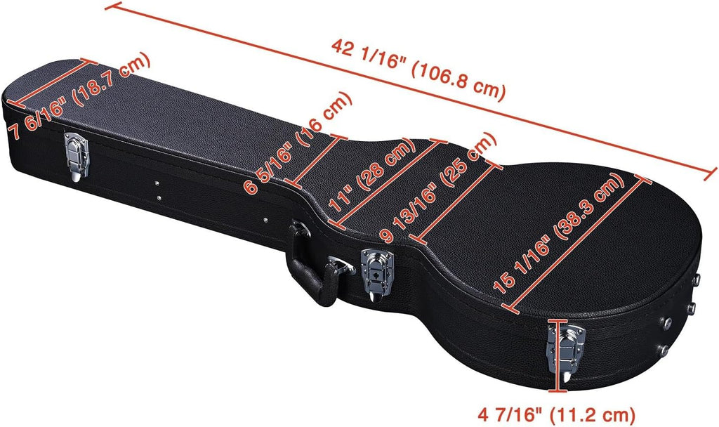 Black PU Leather Wooden Hard-Shell Guitar Case U549080