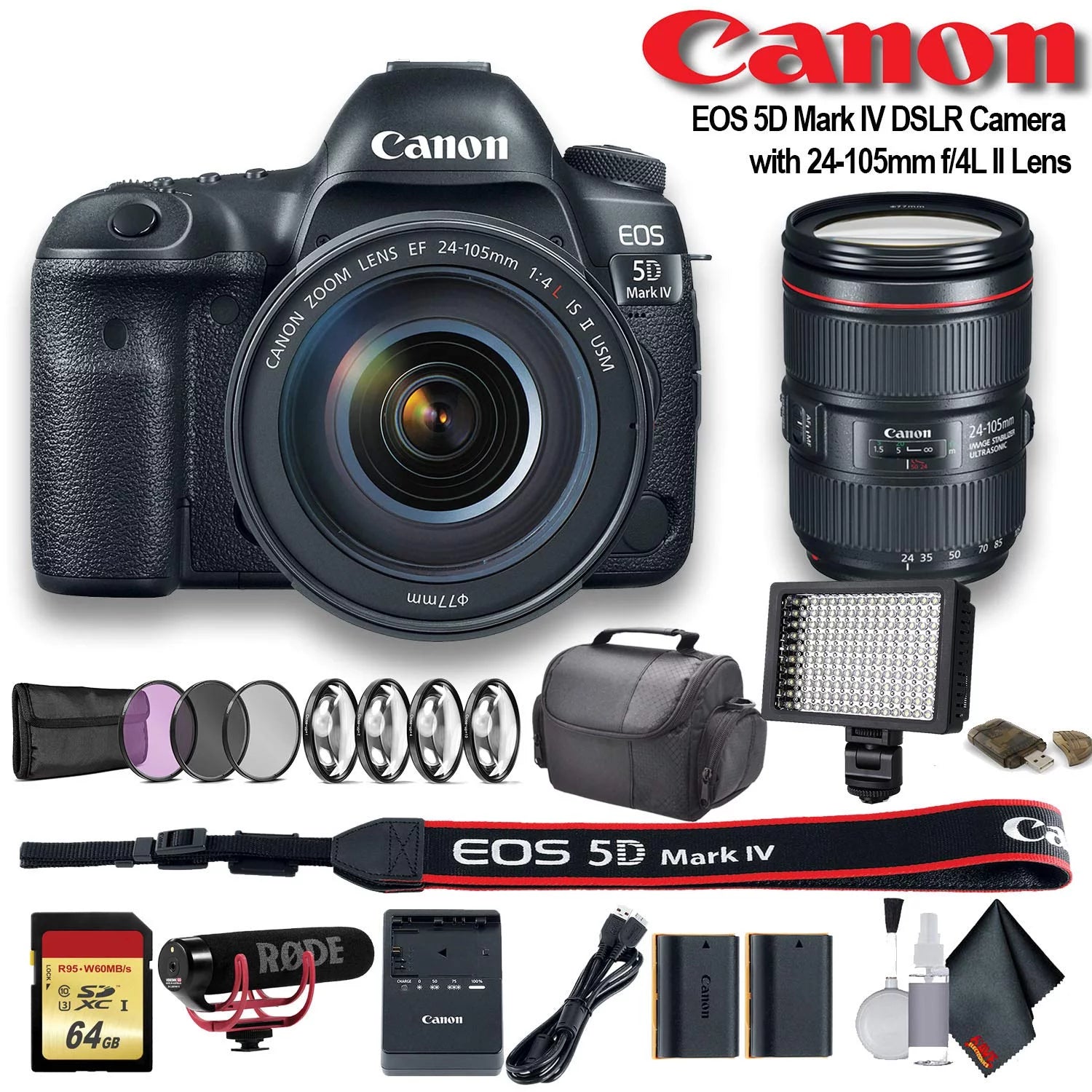 Canon EOS 5D Mark IV DSLR Camera with 24-105mm f/4L II Lens J21779