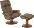 Top Grain Leather Swivel Recliner with Ottoman M298558