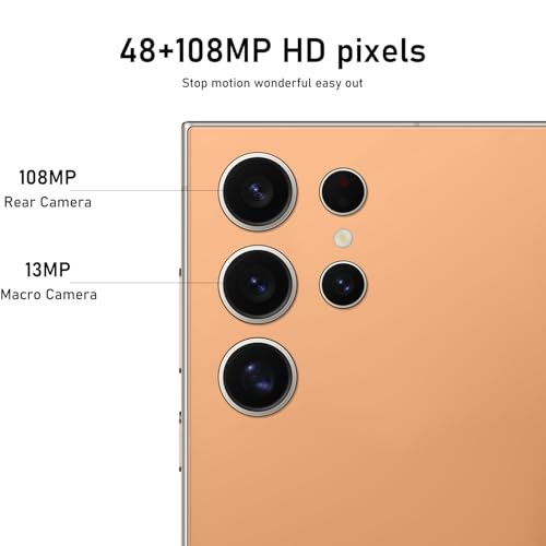 Cyan 6.8" HD Screen 48+108MP Zoom Camera 6800mAh Unlocked Smartphone L64094