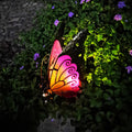 2 in 1 Waterproof Solar Butterfly Garden Light Metal Glass Decorative Lights LED Outdoor Lighting with Ground Stake (Blue) O229881