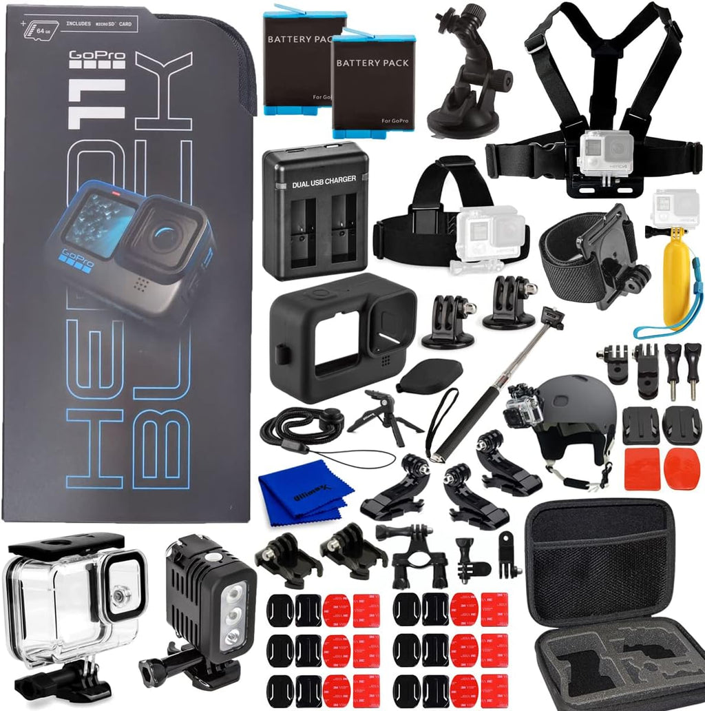 Waterproof Action Camera with 5.3K Ultra HD Video, 27MP Photos, 2 Extra Batteries and Charger Z2714