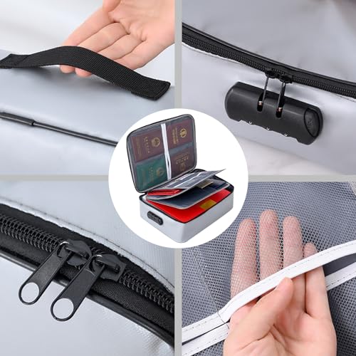 Black Fireproof Waterproof Document Bag with Lock X962