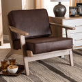 Dark Brown Faux Leather Armchair J975092