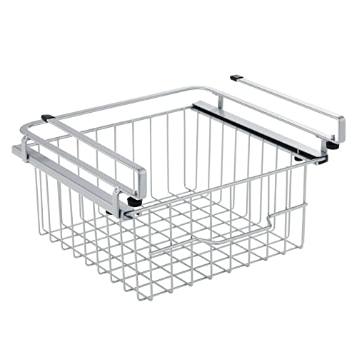 Compact Hanging Pullout Drawer Basket - Metal Wire - Silver Z4329