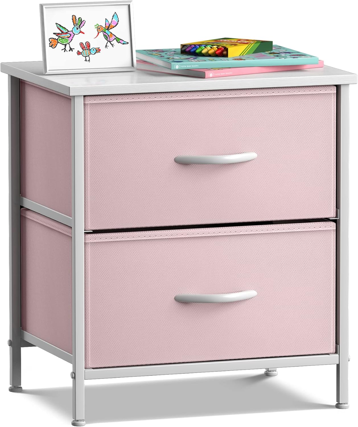 6 Drawer Pink Kids Dresser with Nightstand U886530