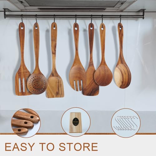 Natural Teak Wooden Kitchen Utensils Set T55951