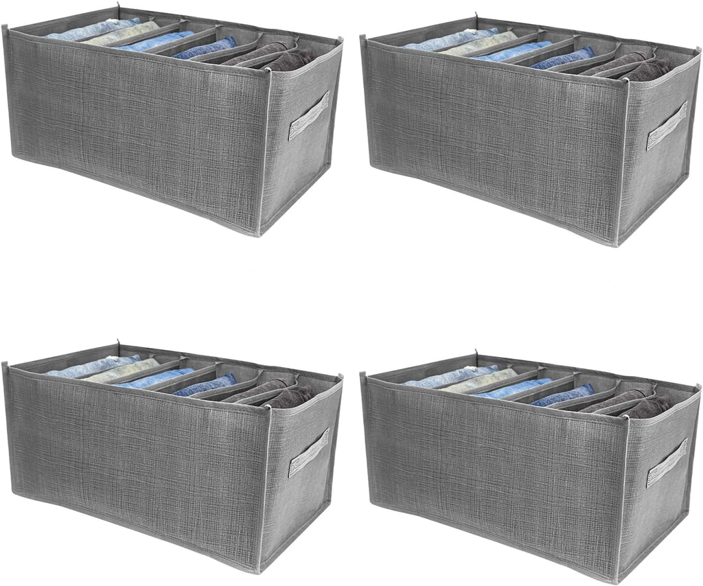 4 Packs 6-Compartment Clothes Organizer Drawer With Handles S649