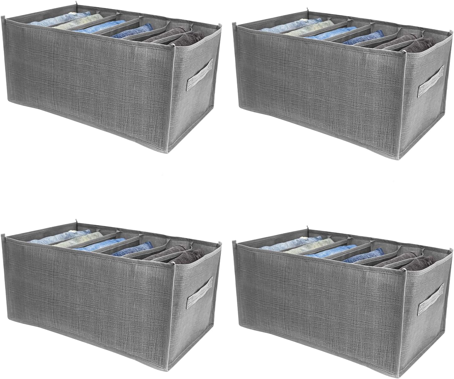 4 Packs 6-Compartment Clothes Organizer Drawer With Handles S649