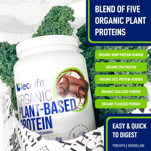 Organic Plant-Based Protein Powder, Natural Chocolate Flavor, 21g Protein, 1.58 Pound Tub A84000