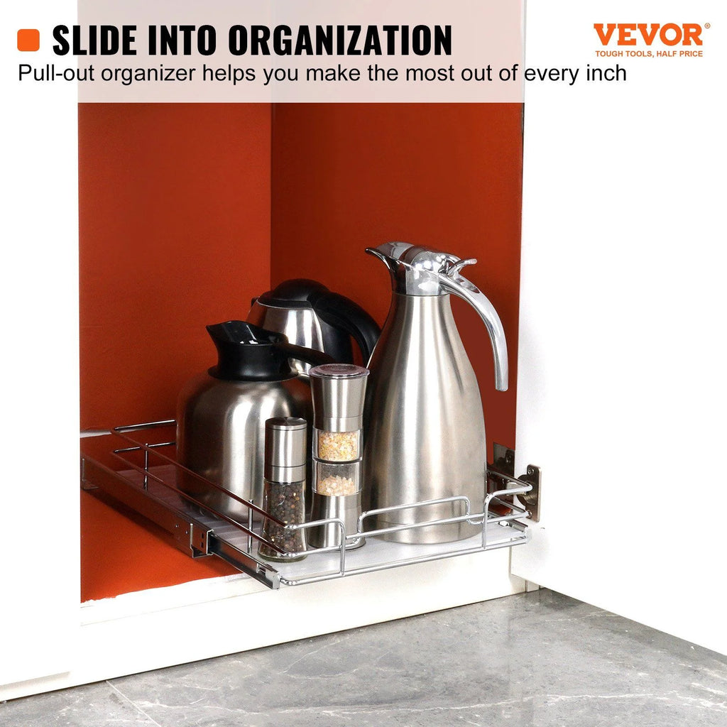 Chrome Steel Heavy Duty Pull Out Cabinet Organizer E753