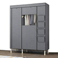 Non-Woven Fabric Clothes Closet with Zipper Steel Pipe Wardrobe Storage See Through Window Fabric Cabinet 130x50x190cm C15944