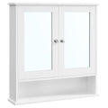 Dove Gray Wall-Mounted Bathroom Cabinet with 2 Mirrored Doors W830097