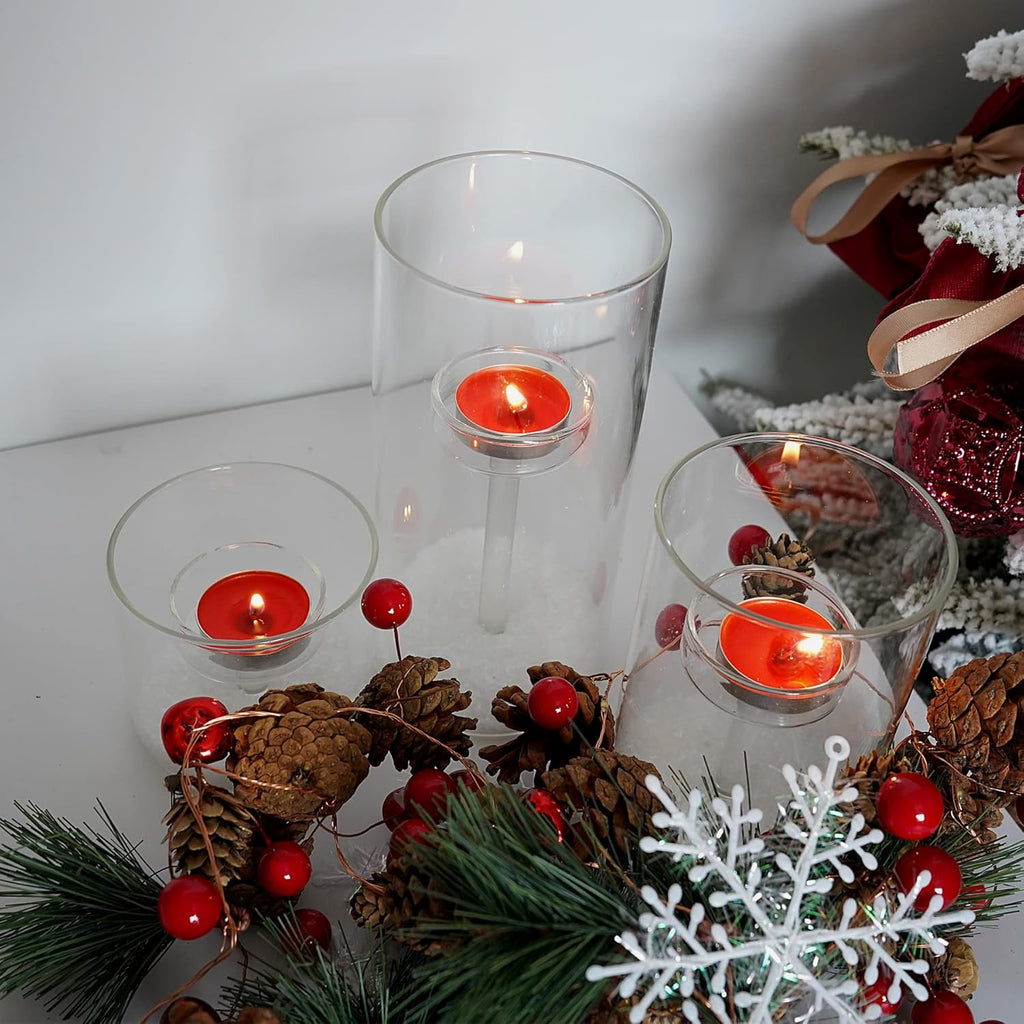Clear Cylinder Hurricane Glass Candle Holder Set of 3 A55748