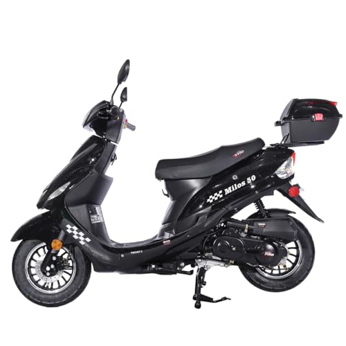 Black 50 Moped with 10" Aluminum Wheels P3429