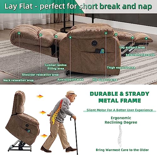 Large Dual Motor Lay Flat Lift Recliner Chair with Heat & Massage X4650