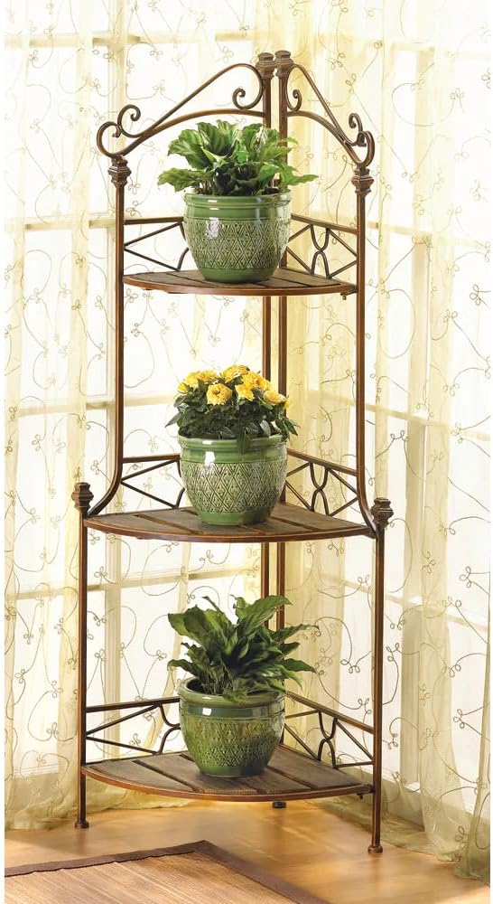 Rustic Corner Baker's Rack, 14" x 14" x 47", Multicolor N67806