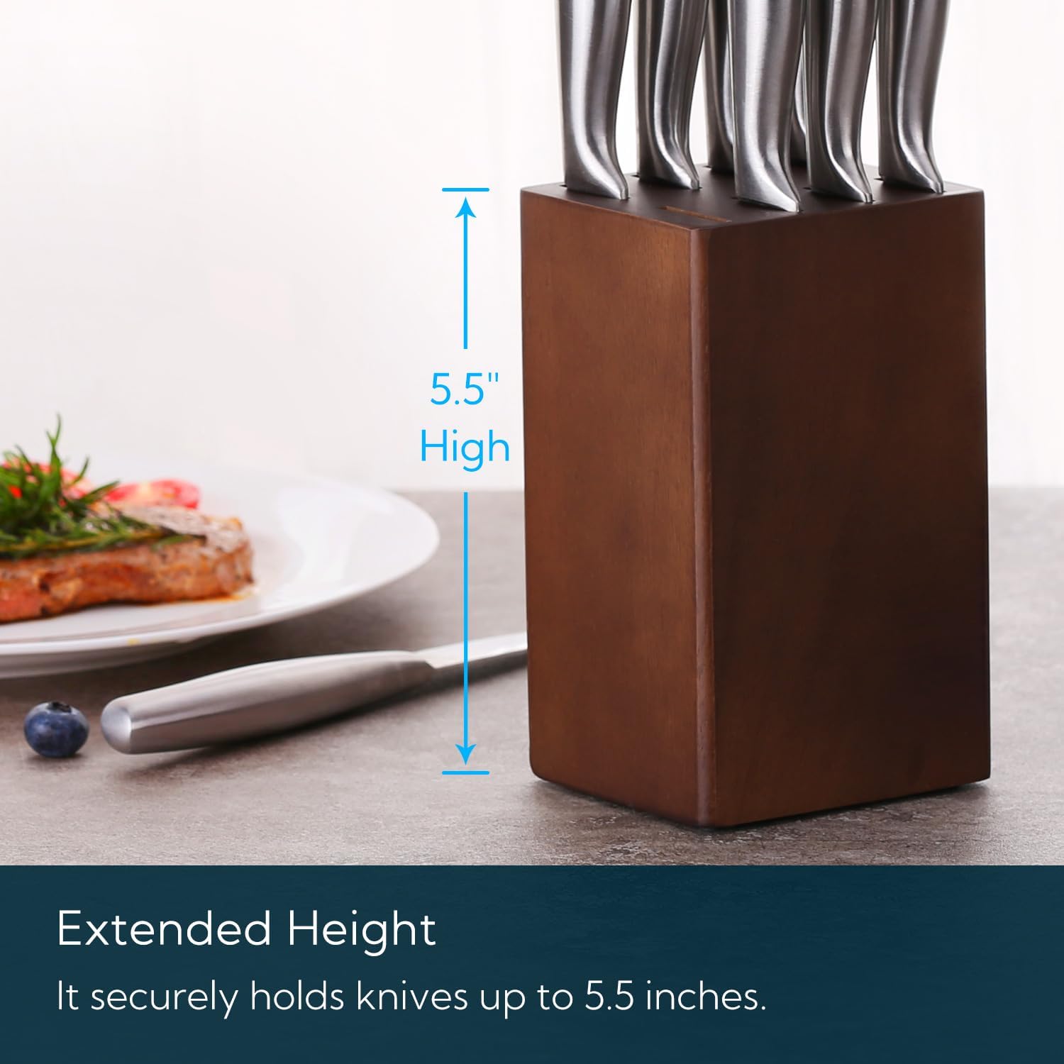 XL Bamboo Knife Block Holder with 8 Slots N87488