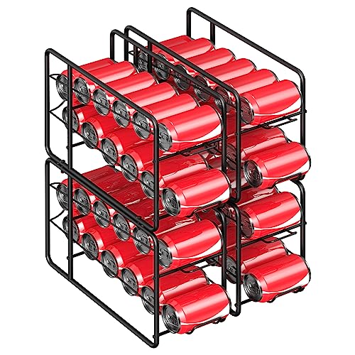 4 Pack Black Stackable Can Dispenser Rack S8826