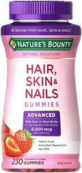 230 Gummies Hair Skin and Nails Supplement with Biotin Vitamin C E Strawberry Flavor Q84431