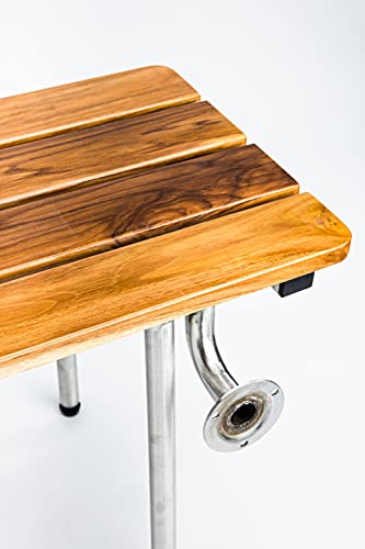 Teak Finish Folding Wall-Mounted Bath Seat 26"x21" D115075