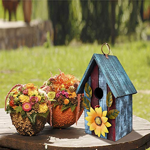 Green Hand Painted Wooden Hanging Birdhouse D71725