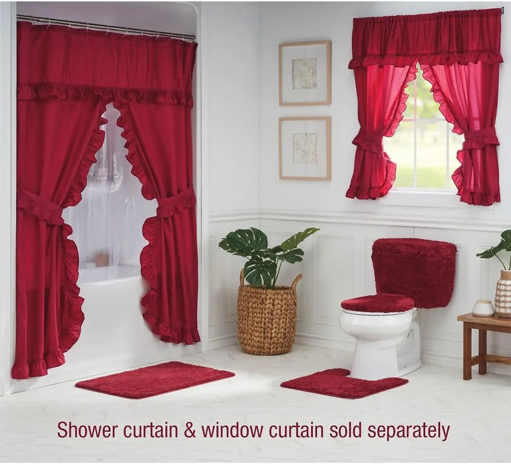 Burgundy 5-Piece Bath Rug Set X32197