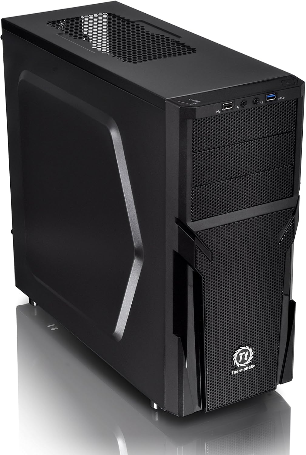 Black SPCC ATX Mid Tower Computer Chassis X208797