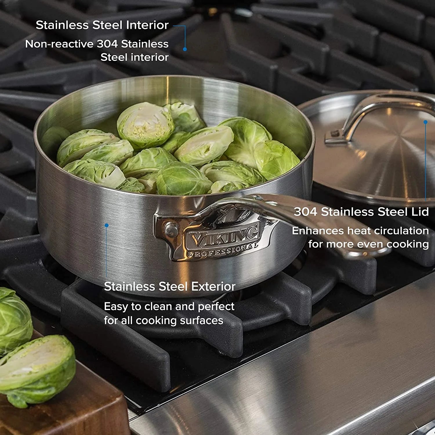 10 Piece 5-Ply Stainless Steel Cookware Set K6092