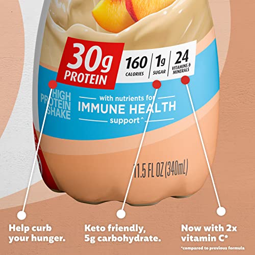 Peaches & Cream 30g Protein 1g Sugar 11.5 fl oz Protein Shake E995