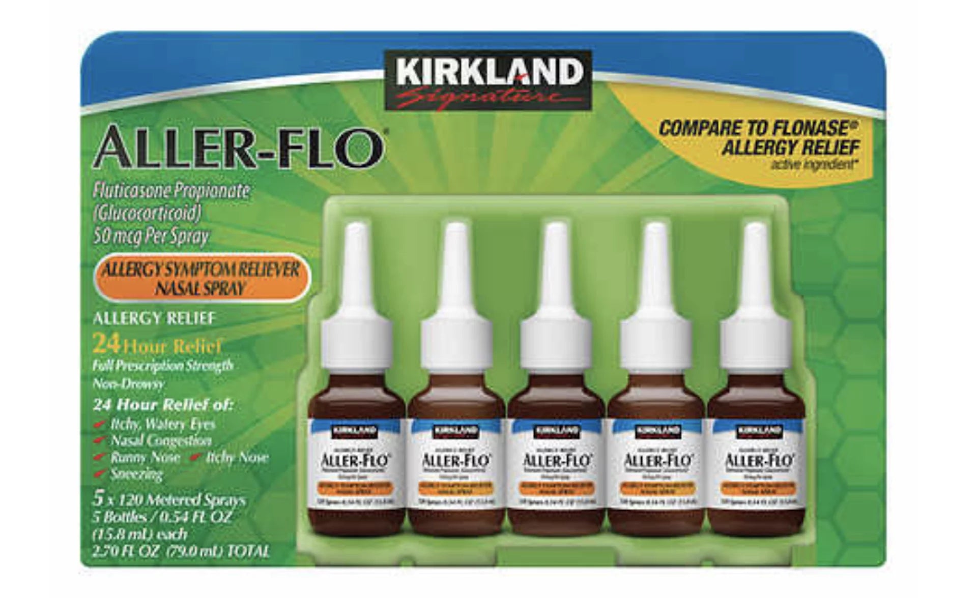 Aller-Flo 50mcg Allergy Spray, 5 Bottles D3673