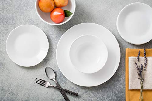 18-Piece Service for 6 Dinnerware Set, Winter Frost White, 28-oz Soup/Cereal Bowls Set of 6 E2359