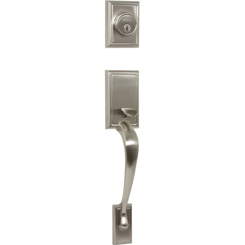 Double Cylinder Door Handle Set Satin Nickel S21312