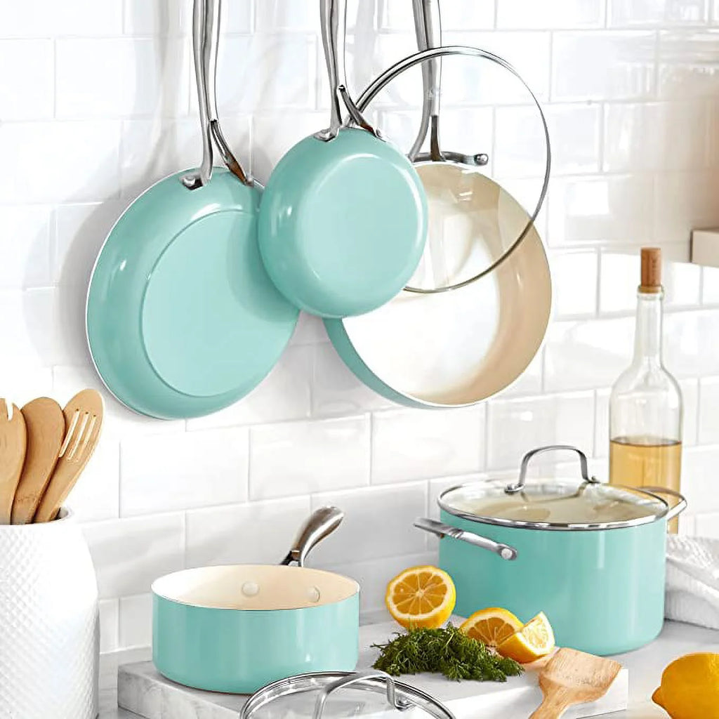 12-Piece Non-Stick Ceramic Cookware Set, Turquoise G451806