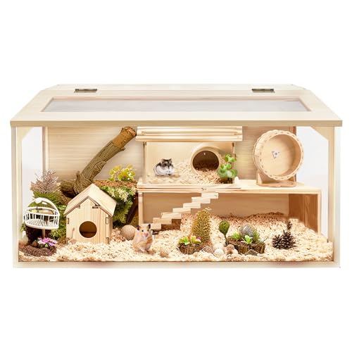Extra Large Wooden Hamster Cage with Acrylic Sheets (32 x 16 x 16 Inch) E914