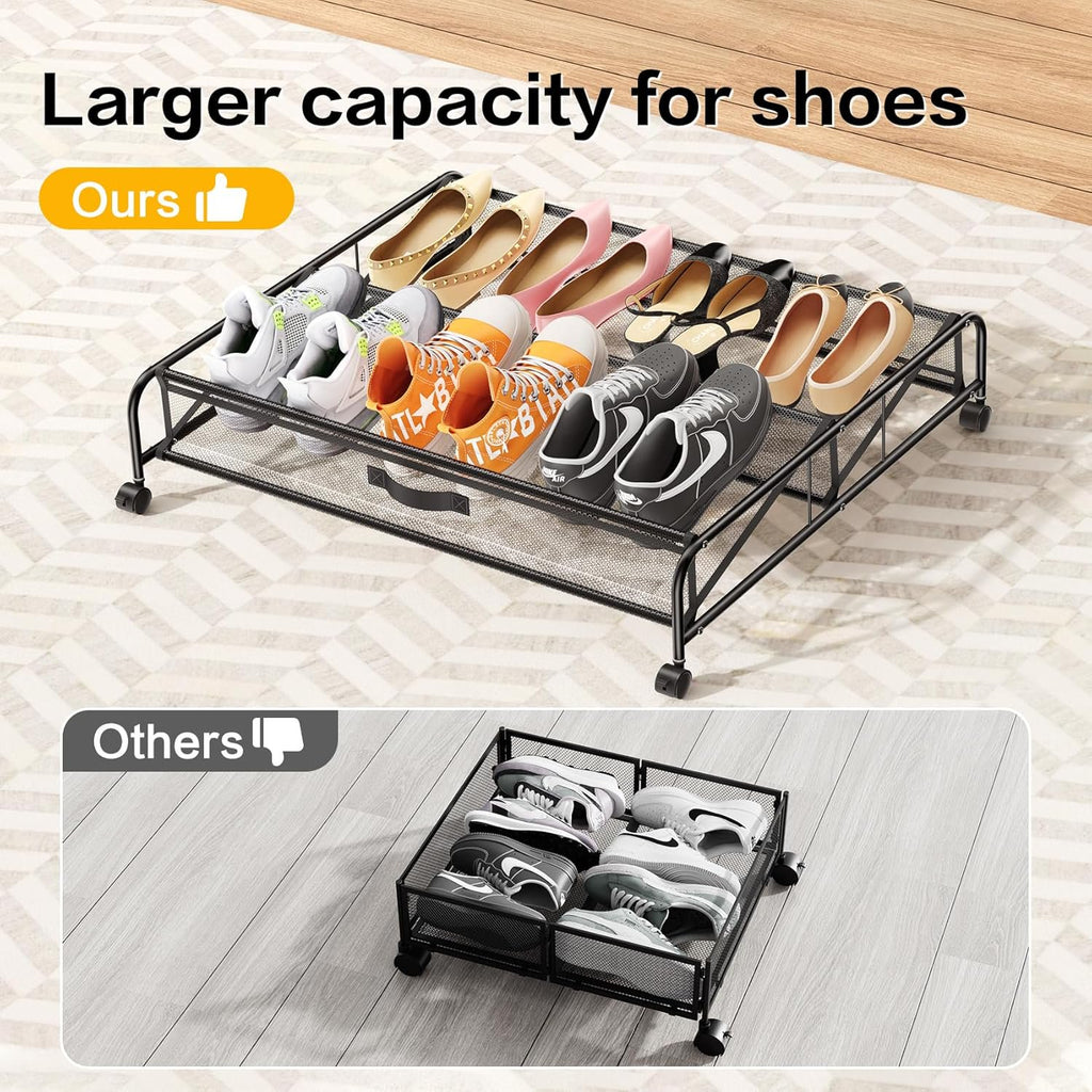 2 Pack Under Bed Shoe Storage Organizer with Wheels S108862