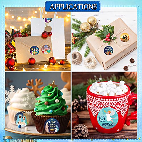 800 Pcs Christmas Religious Stickers, 16 Designs V13972