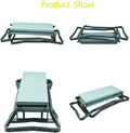 Foldable Garden Kneeler Stool with Tool Pouch and Kneeling Pad A924