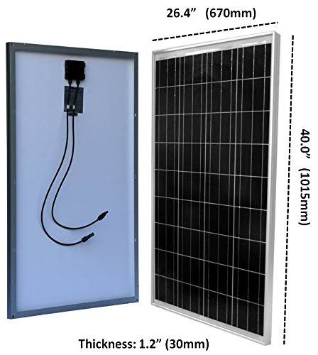 100 Watt Solar Panel Kit with LCD PWM Charge Controller + Solar Cable + MC4 Connectors + Mounting B E2672