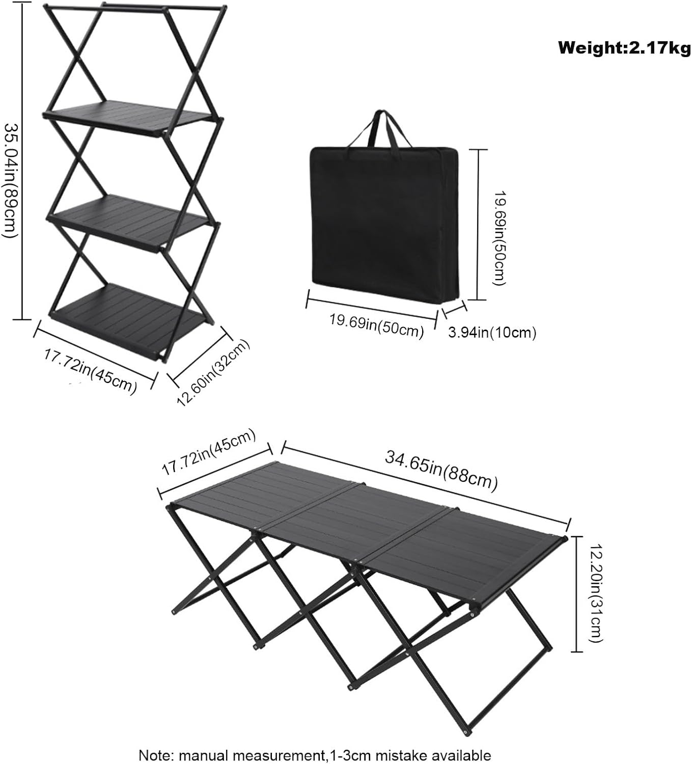 3ft Aluminum Roll Up Folding Table F471